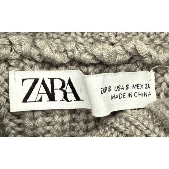 Zara Side Button Turtleneck Sweater Vest Women Size S Gray Sleeveless - Picture 6 of 9